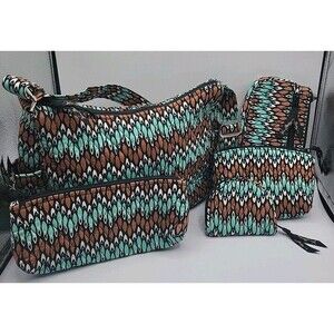 Vera Bradley - Sierra Stream 5 Piece Set. Retired Pattern. Pre-owned Excellent